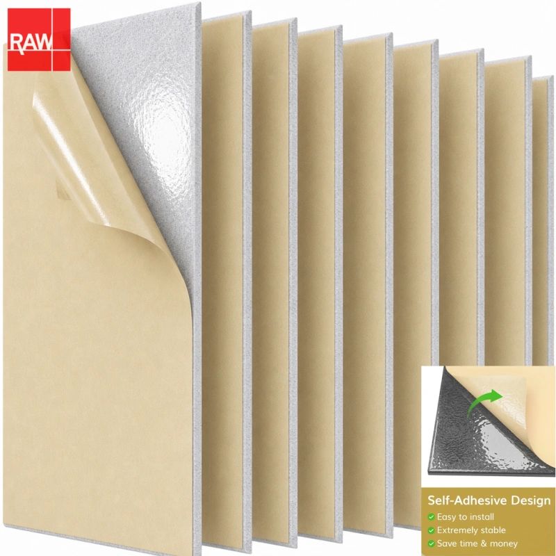 Dark Silver Gray Self-Adhesive PET Acoustic Raw Sheet - RAW-003 Peel and Stick Soundproofing Panel