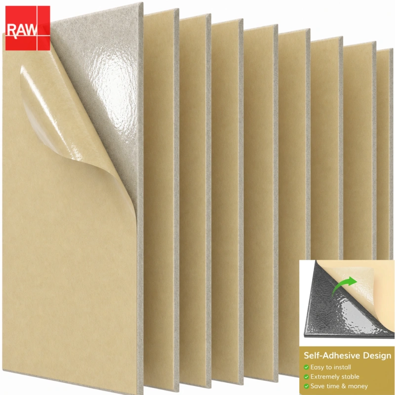 Walnut Self-Adhesive PET Acoustic Raw Sheet - RAW-006 Peel and Stick Soundproofing Panel