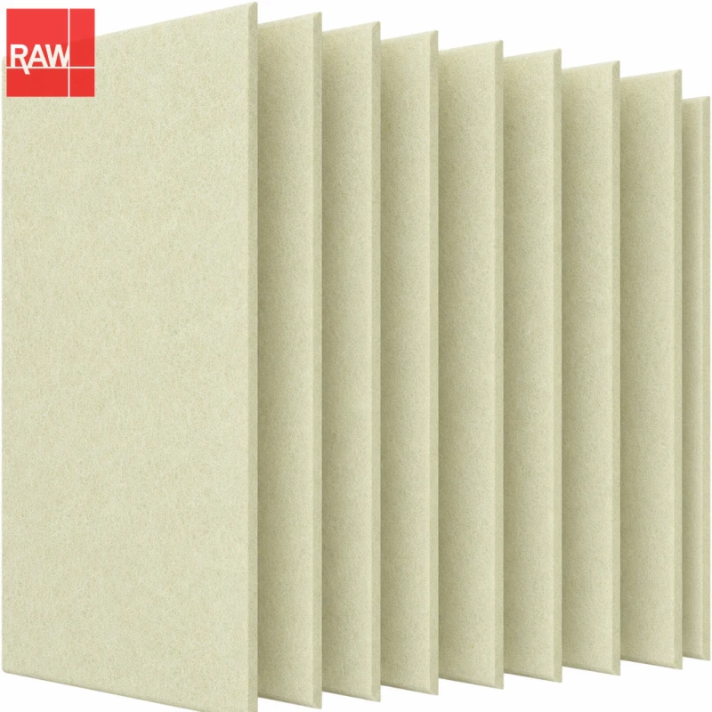 1.22x2.42m (4x8ft) RAW-007 Pale Yellow Standard PET Acoustic Raw Sheet for CNC Routing - Non-Adhesive