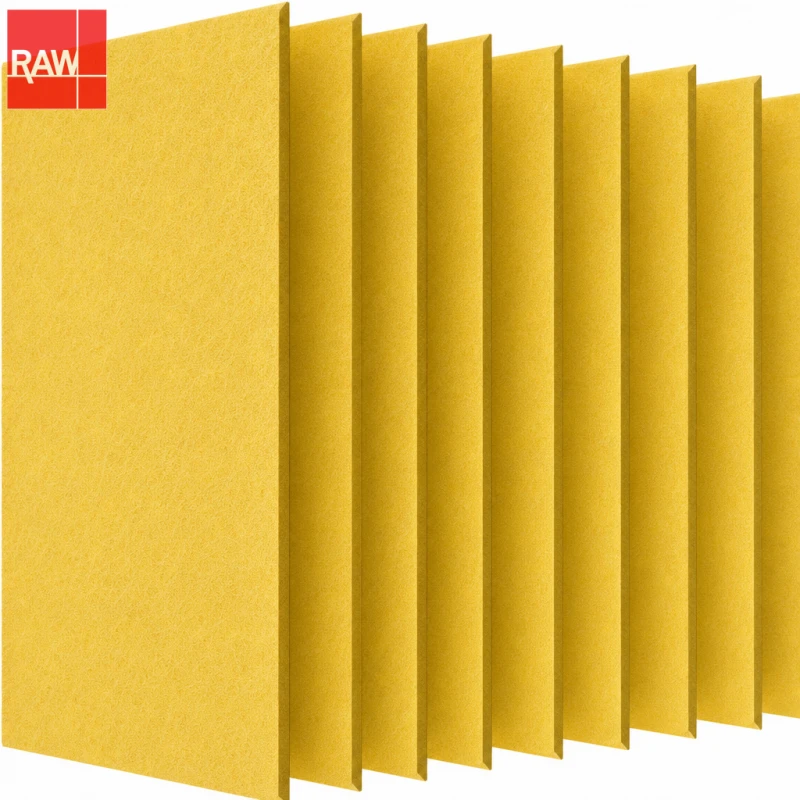 1.22x2.42m (4x8ft) RAW-009 Orange Yellow Standard PET Acoustic Raw Sheet for CNC Routing - Non-Adhesive