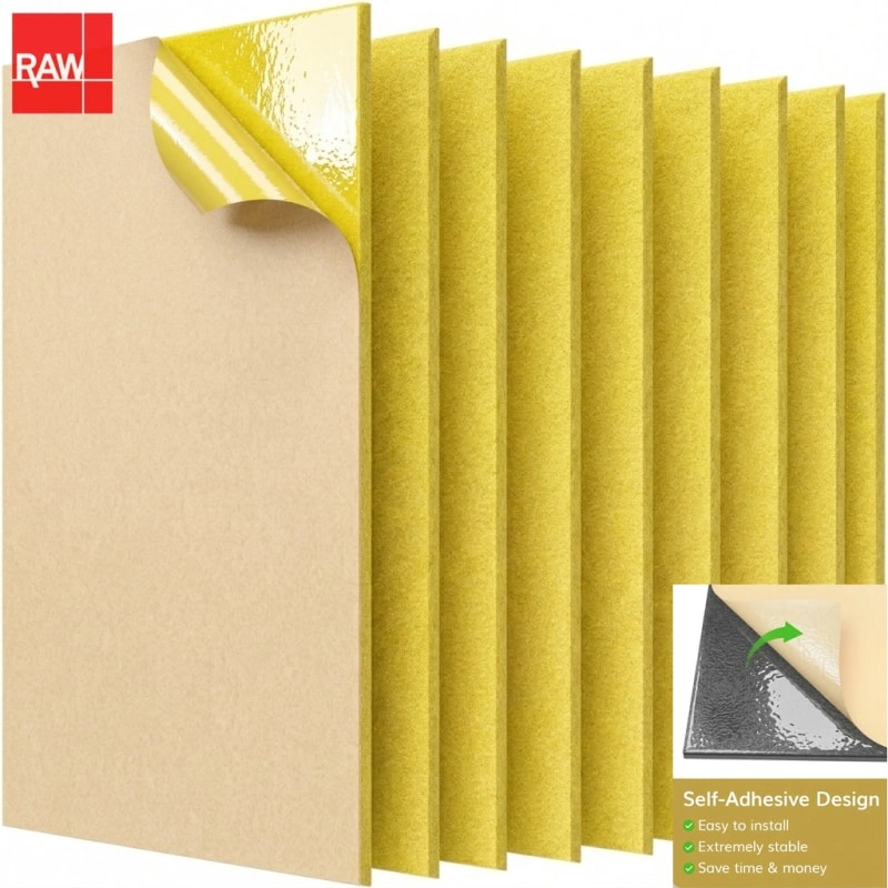 Lemon Yellow Self-Adhesive PET Acoustic Raw Sheet - RAW-010 Peel and Stick Soundproofing Panel