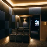 RAW Acoustic Black (RAW-014) and Dark Blue (RAW-038) PET Acoustic Panels for Cinema and Home Theater Application
