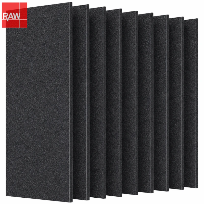 1.22x2.42m (4x8ft) RAW-014 Black Standard PET Acoustic Raw Sheet for CNC Routing - Non-Adhesive