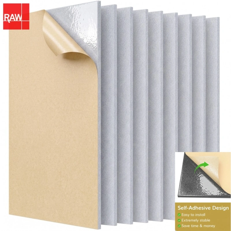 Snow White Self-Adhesive PET Acoustic Raw Sheet - RAW-015 Peel and Stick Soundproofing Panel