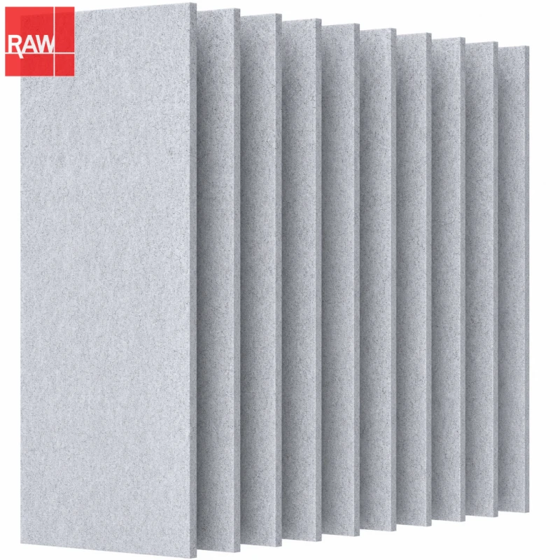 1.22x2.42m (4x8ft) RAW-016 Silver Gray Standard PET Acoustic Raw Sheet for CNC Routing - Non-Adhesive