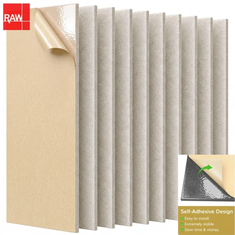 Light Camel Self-Adhesive PET Acoustic Raw Sheet - RAW-017 Peel and Stick Soundproofing Panel