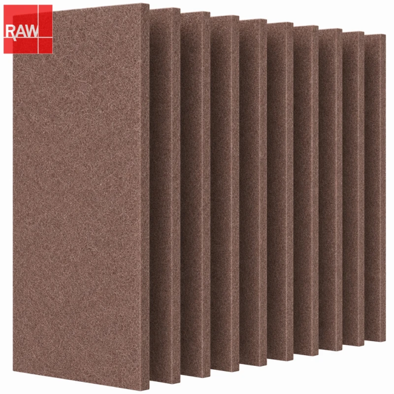 1.22x2.42m (4x8ft) RAW-022 Reddish Brown Standard PET Acoustic Raw Sheet for CNC Routing - Non-Adhesive