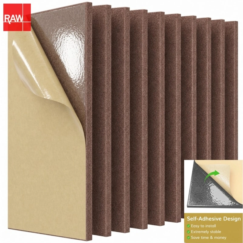 Reddish Brown Self-Adhesive PET Acoustic Raw Sheet - RAW-022 Peel and Stick Soundproofing Panel