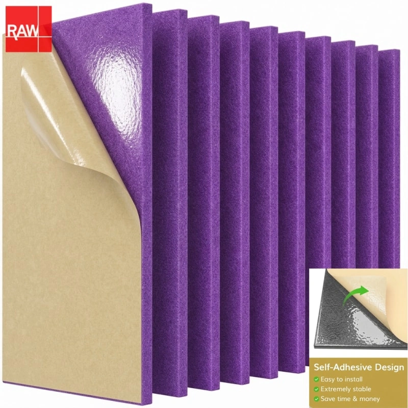 Violet Self-Adhesive PET Acoustic Raw Sheet - RAW-025 Peel and Stick Soundproofing Panel
