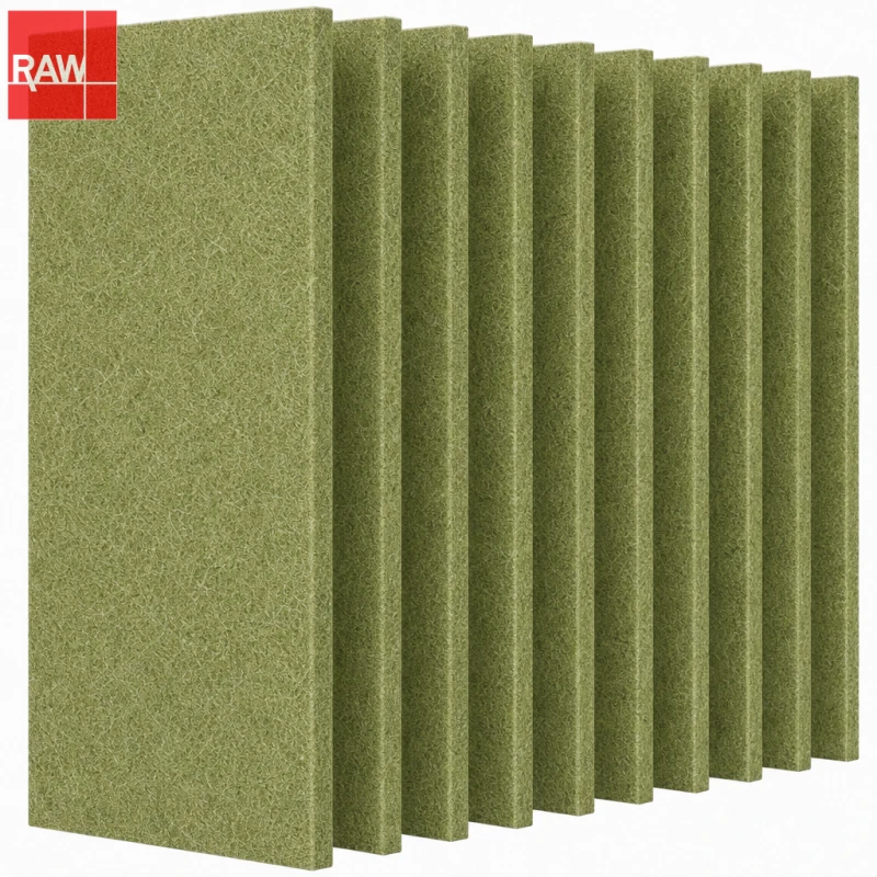 1.22x2.42m (4x8ft) RAW-026 Reed Green Standard PET Acoustic Raw Sheet for CNC Routing - Non-Adhesive