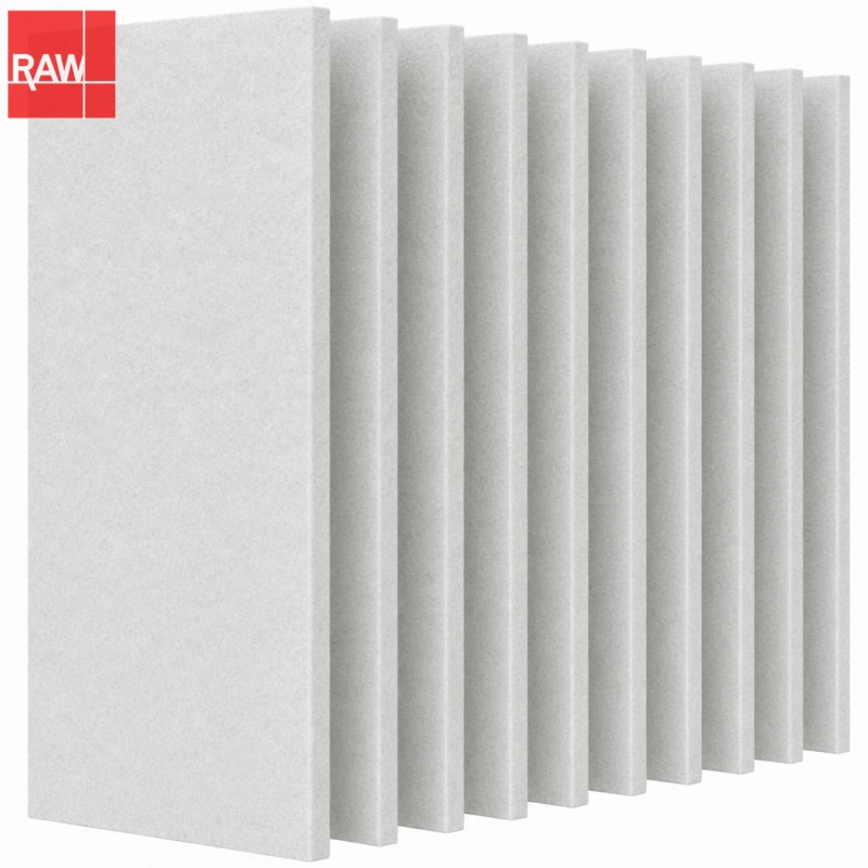 1.22x2.42m (4x8ft) RAW-027 Porcelain White Standard PET Acoustic Raw Sheet for CNC Routing - Non-Adhesive