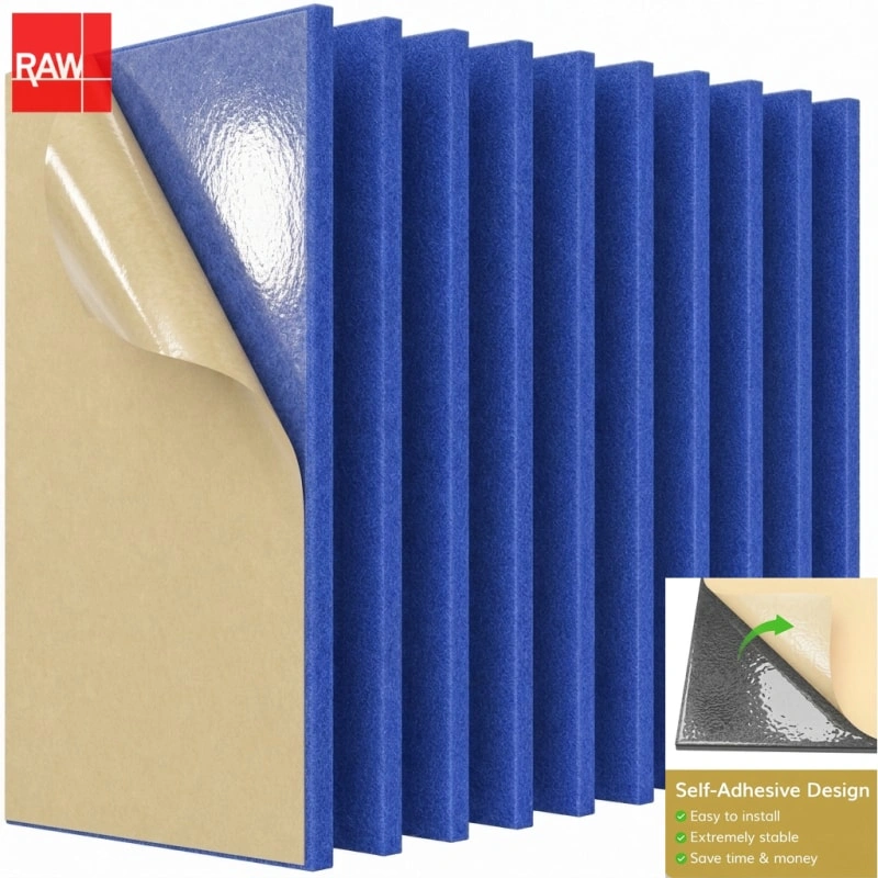 Blue Self-Adhesive PET Acoustic Raw Sheet - RAW-028 Peel and Stick Soundproofing Panel
