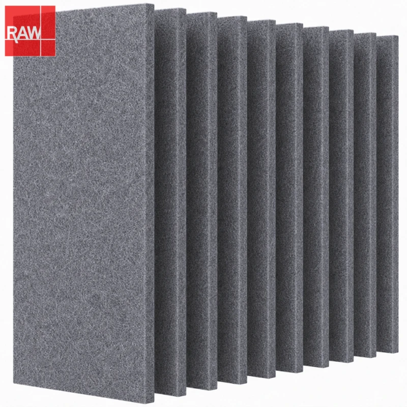 1.22x2.42m (4x8ft) RAW-039 Dark Gray Standard PET Acoustic Raw Sheet for CNC Routing - Non-Adhesive