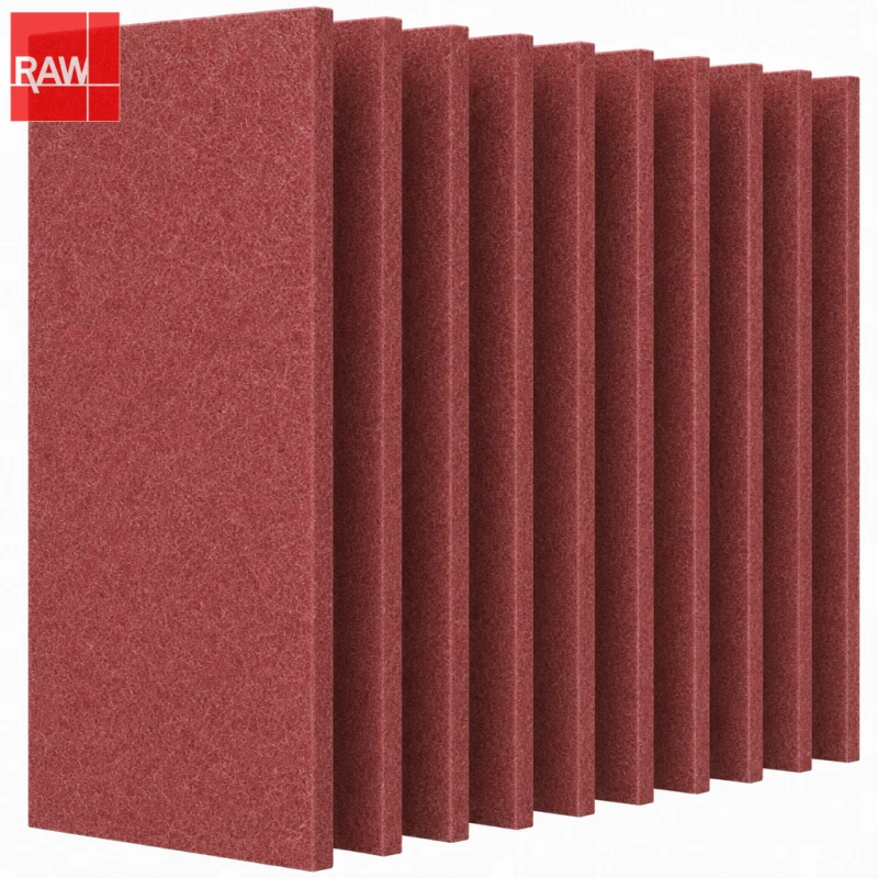 1.22x2.42m (4x8ft) RAW-041 Purplish Red Standard PET Acoustic Raw Sheet for CNC Routing - Non-Adhesive