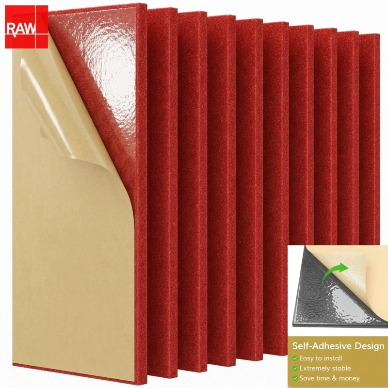 Carmine Self-Adhesive PET Acoustic Raw Sheet - RAW-042 Peel and Stick Soundproofing Panel