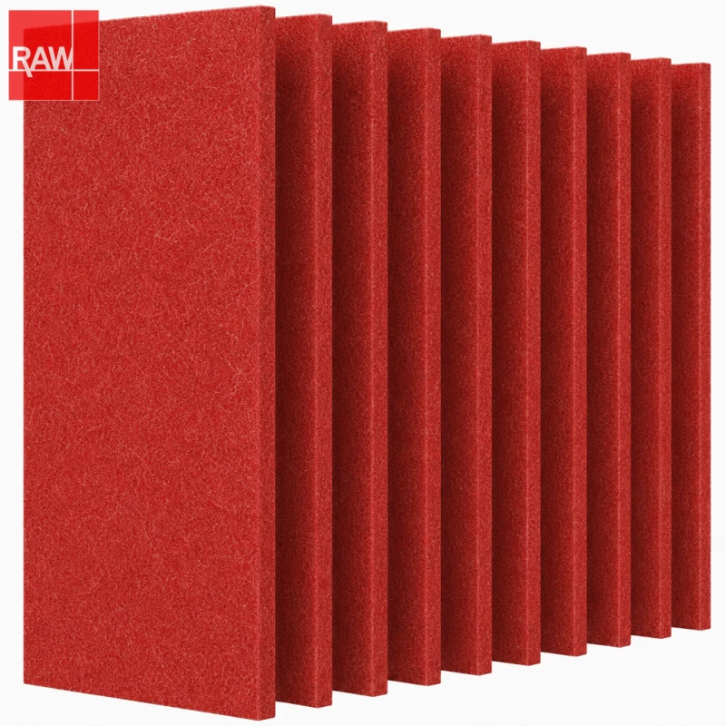 1.22x2.42m (4x8ft) RAW-043 May Red Standard PET Acoustic Raw Sheet for CNC Routing - Non-Adhesive