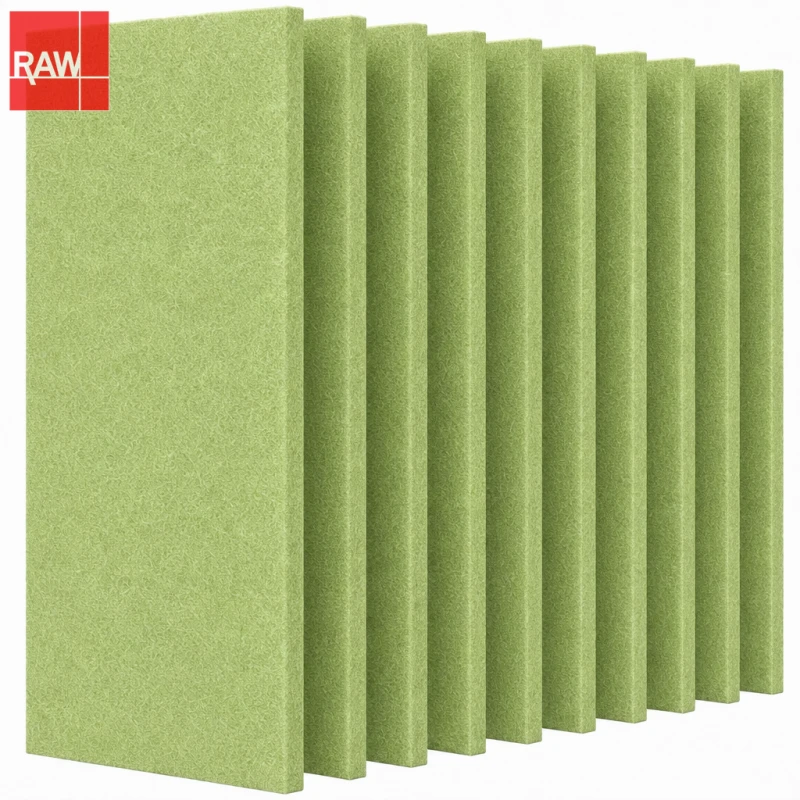 1.22x2.42m (4x8ft) RAW-046 Fruit Green Standard PET Acoustic Raw Sheet for CNC Routing - Non-Adhesive