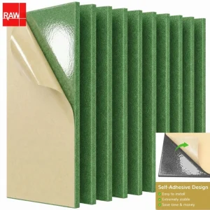 Gem Green Self-Adhesive PET Acoustic Raw Sheet - RAW-048 Peel and Stick Soundproofing Panel