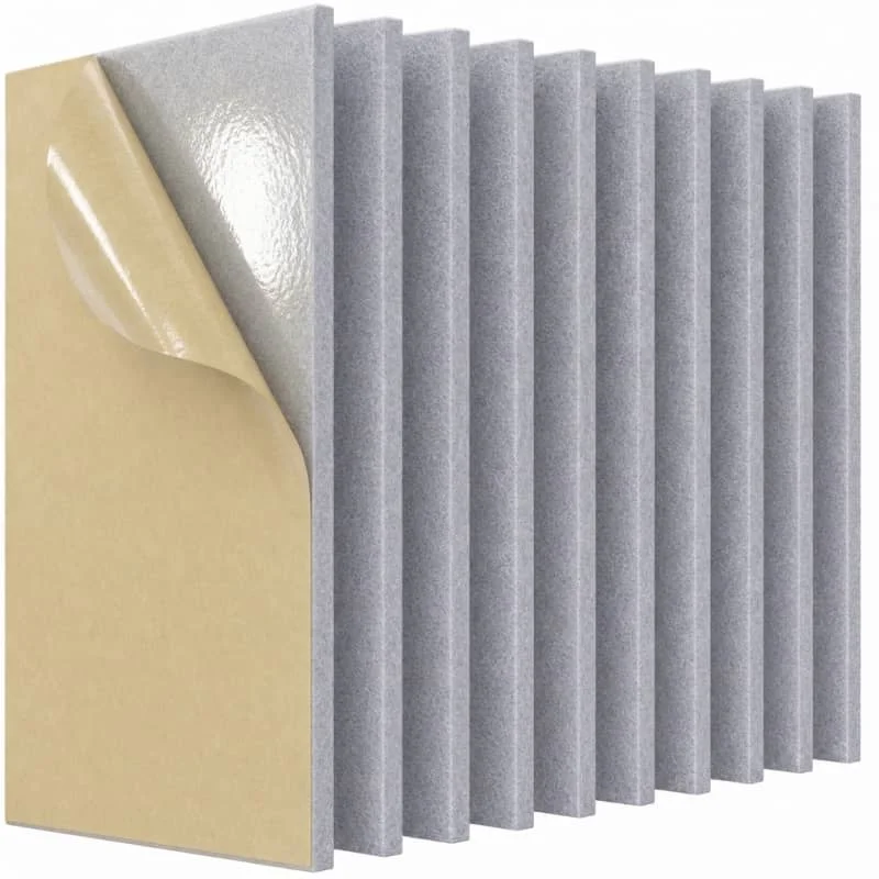 Water Gray Self-Adhesive PET Acoustic Raw Sheet - RAW-030 Peel and Stick Soundproofing Panel